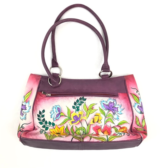 Biacci Hand Painted Leather Shoulder Bag - Picture 4 of 8